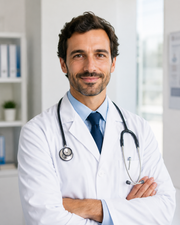 Doctor in a white coat